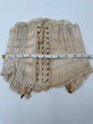 Antique Victorian Corset     Silk Satin With Lace Trim   Steel Busk Closure  1800s