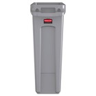 Rubbermaid Commercial 354060gy 23 Gal Rectangular Receptacle W  Vc - Gry New