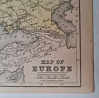 Antique 1887 Map  Europe  Rare Chromolithograph