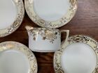 Antique Nippon Set Of 6 Dessert Plates Creamer Sugar Bowl Beautiful Very Good 