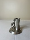 Vintage Itb Norway Pewter Goat Candlestick Holder Scandinavian Wildlife Figurine