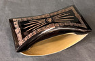 Antique Art Deco German Tin Rocking Ink Blotter Roller Rocker Sunburst Greek Key