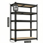 5-tier Adjustable Steel Heavy Duty 2000 Lbs Garage Shelving Unit  60  H  Black