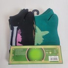 Wicked Girls Socks  Glinda Elphaba Movie Pink Green Sz 10-4  6 Pack  Set No Show