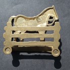 Antique Brass Letter Holder Plough Hourse Draft Horse Art Nouveau 