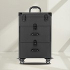 Rolling Train Case Aluminum Trolley Professional Cosmetic Organizer Box W drawer