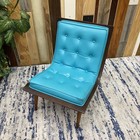 Mcm Scoop Chair Vintage 60 s Blue Vinyl Bentwood Mid Century Lounge Carter Bros