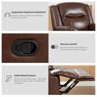 Ebello Genuine Leather Manual Recliner Loveseat  2 Seater Reclining Sofa Chair