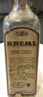 Antique Early 1900 Kreml Hair Tonic Embossed Glass Bottle     Original Paper Label