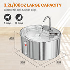 108oz 3 2l Cat Water Fountain Stainless Steel  Automatic Pet Dog Water Fountain