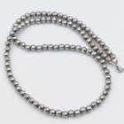 5mm 18  Dark Navajo Pearl Bench Bead Necklace Sterling Southwest Foxtail