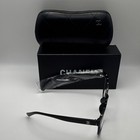 Chanel Black Rectangular Full Rim Plastic Eyeglass Frames W  Case   Box