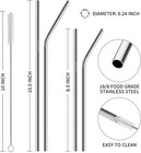 12 Pack Stainless Steel Straws With Case 20 30oz Tumblers 2 Brushes
