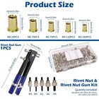 430pcs Rivet Nut Tool Kit  Metric Rivnuts Assortment Kit  m8 m6 m5 m4 m3   Rivnu