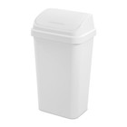 Sterilite Kitchen Trash Can  13 Gallon Plastic Garbage Bin With Swing Top Lid
