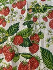 Vntg Kay Dee Strawberry Print 100  Linen Tea Kitchen Hand Towel Signed Nos Label