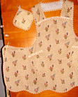 Handmade Bib Apron - Plus Sz  -  Wildflower Bouquets    Lace  - Vintage - Retro