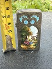 Antique 800 Silver Hand Engraved Lighter  Enamel