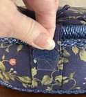 Fabric Sewing Basket Box Satin Lining Plastic Insert W  Handle Contents Included