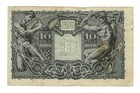 Italy 10 Lire 1944 P-32 Small Size Wwii Lira Biglietto Di Stato Jupiter Banknote