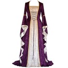 Medieval Renaissance Costume Velvet Long Dress Gothic Victorian Gown Cosplay