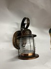 Vintage Nautical Ship Lantern  Brass Copper Wall Light   Clear Glass 