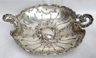 Vintage Austrian 800 Silver Fancy 4 1 2  Footed Bowl   Handles