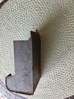 Vtg Blue Rusted Metal Wall-mounted Matchbox Holder Box Wooden Matches Farmhouse
