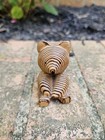 Vtg Japanese Cryptomeria Carved Wooden Sitting Bear Figurine 2 3 