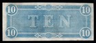 1864  10 Great Color  Serial  44999 Confederate States Of America Antique Note 