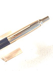 Vintage Navy Blue Parker Jotter Ball Pen Recessed Button Old Mark Near Perfect