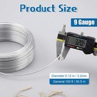 8 Gauge Aluminum Craft Wire 100 Feet 3 2mm Bendable And X 30 5m  Silver