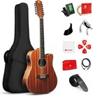 12 String Guitar Acoustic Electric  Upgraded Guitar 12 Strings Bundle For Beg   