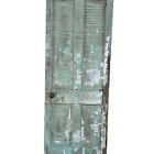 Antique 4 Panel Solid Wood Door Architectural Salvage 79 5 X 29 75 Green