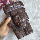 Artisan Hand Carved Wooden Tiki Tribal Home Decor Accessory Artsy Heavyweight