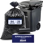 Plasticplace 64-65 Gallon Black Trash Bags  Heavy Duty Toter Can 