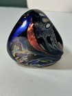 Rollin Karg Hand Blown Abstract Iridescent Dichroic Art Glass Paperweight Signed