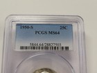 1950 S Pcgs Ms 64 Washington Quarter 90 Percent Silver Coin 25 Cent