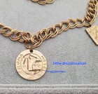 Vintage Italy Hotel Roma Dreamville Coin Brush Gold Tone Belt Necklace Deauville