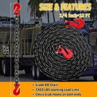 Tow Chain 12 Ft 1 4  Chain G80 Trailer Safety Chain With G70 Hooks Wll 3300 Lbs
