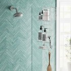 Over The Door Shower Caddy Chrome Shelving For Glass Enclosures Storage Solution