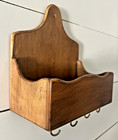 Vintage Wickford Woods Wall-mount Wall Shelf pocket Organizer With Hooks 8 X 9 