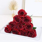  Artificial Flowers Silk Roses Real Touch Blooming Rose - Gradient Burgundy Red