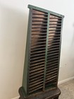 Antique Green Wood Early 1900s Printers Typeset Letterpress Cabinet Slug Rack