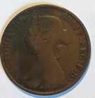 1861 Victoria New Brunswick 1 Cent Coin