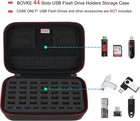 Usb Flash Drive Case Organizer 48 Slots Thumb Drive Memory Sd Card Holder Black