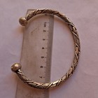 Genuine Ancient Viking Silver Twisted Bracelet   authentic Artifact With Ball Ends