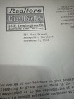 1962 Chas H Steffey Realtors Signed Letter Annapolis Md Real Estate