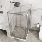 32 -36 wx72 h Expandable Black Square Corner Sliding Shower Door  No-cutting chr