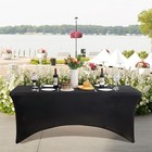 2 Pack 6ft Table Cloth For Rectangle Tables - Black Tablecloths Rectangular